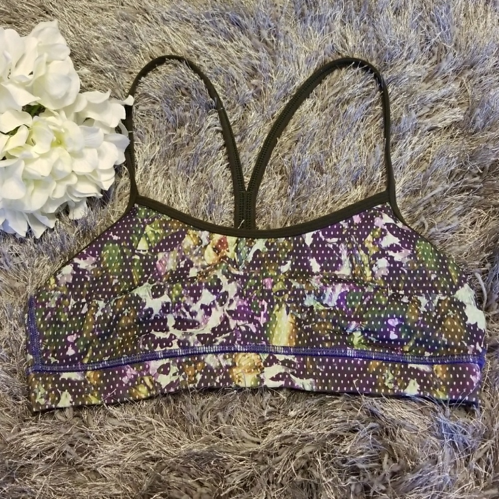 Lululemon Floral Dot Power Y Sports Bra size 6